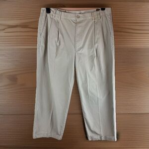 Greg Norman Pleated Cuffed Khaki Golf Pants Size 38x30(38X25)